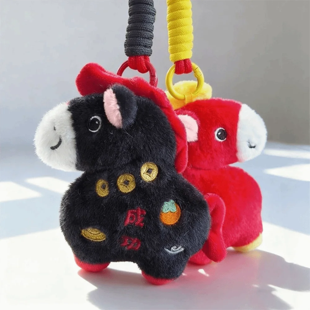 Ciondolo cavallo cartone animato Soffici giocattoli di peluche Anno del cavallo Peluche Ricevi ricco pony bambola cavallo bambola ciondolo zaino accessorio