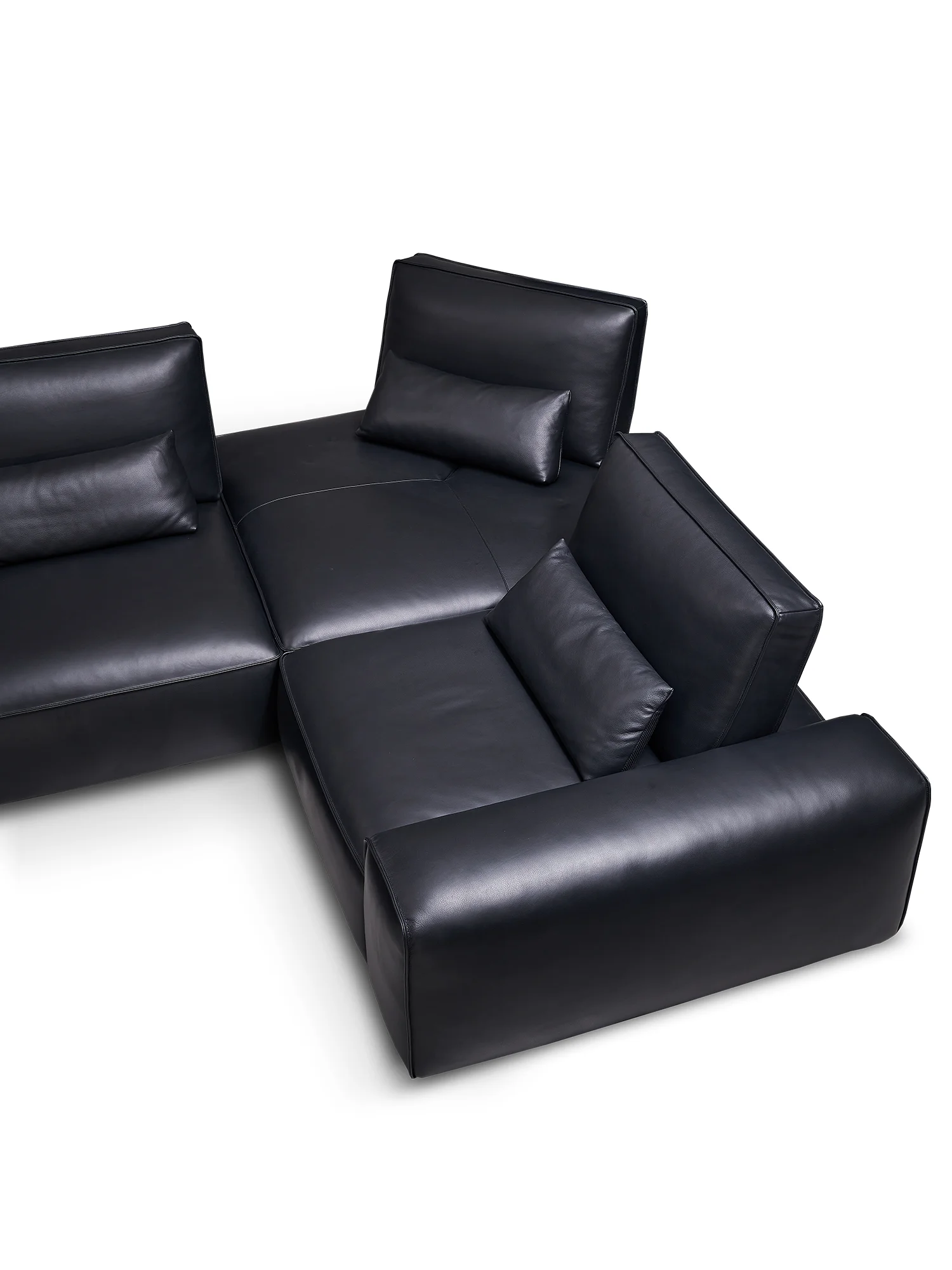 Italian light luxury multi-functional first-layer cowhide corner sofa living room modern simple furniture