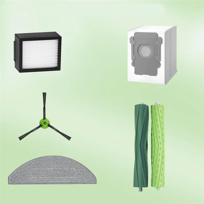 -ESTR para Irobot Roomba Combo I5, I5+, J5, J5+, I3+ Kit de accesorios de aspiradora Cepillo Lateral principal filtros Hepa almohadillas de fregona