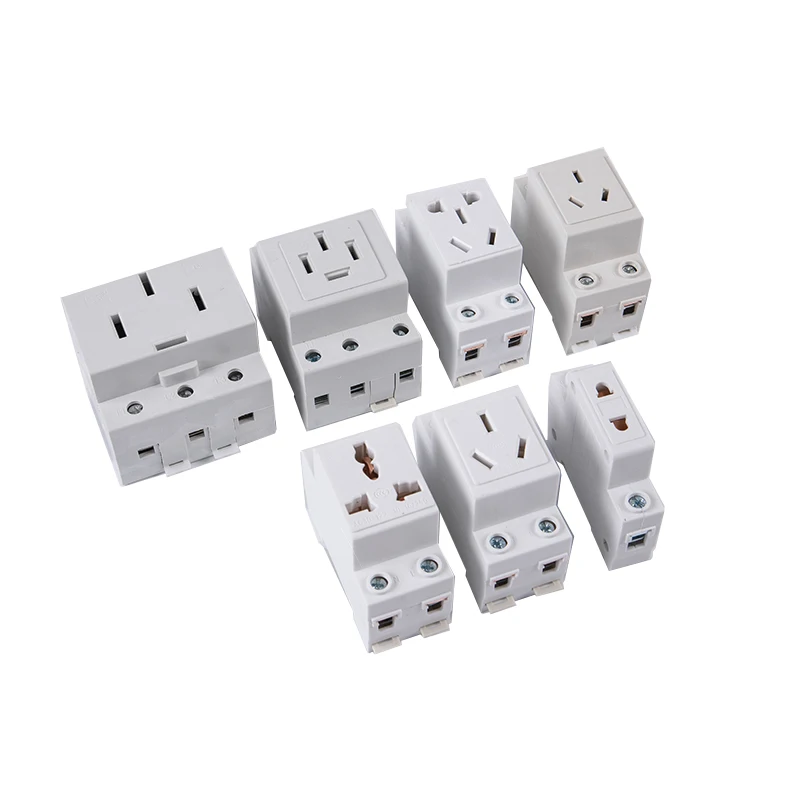 AC30 EU And AU Type 35mm DIN Rail Mount AC Power 10A 16A 25A 250V 440V 2/3/4/5 Pin Plug Modular Socket-New