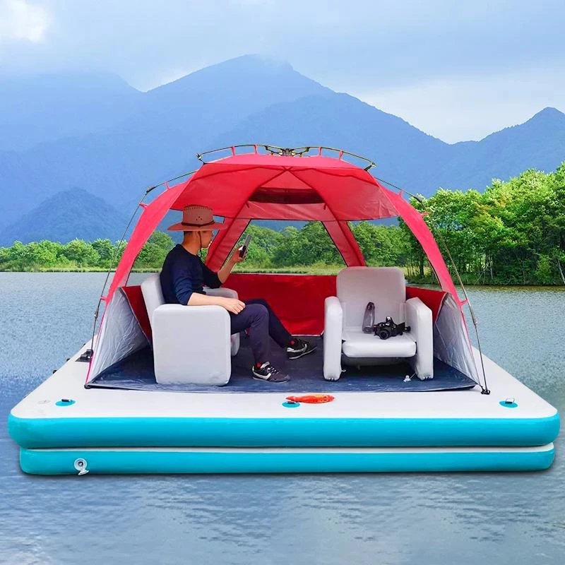 Inflatable Platform Floating Fishing Water Pad Mat Magic Carpet Surf Floating Board Boat Air Cushion for Sea