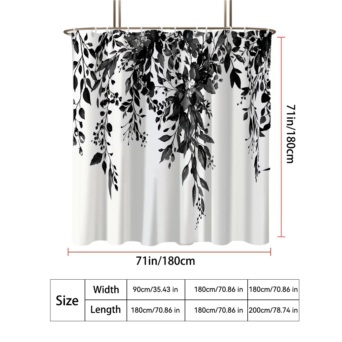 Eucalyptus Print Bathroom Shower Curtain 6