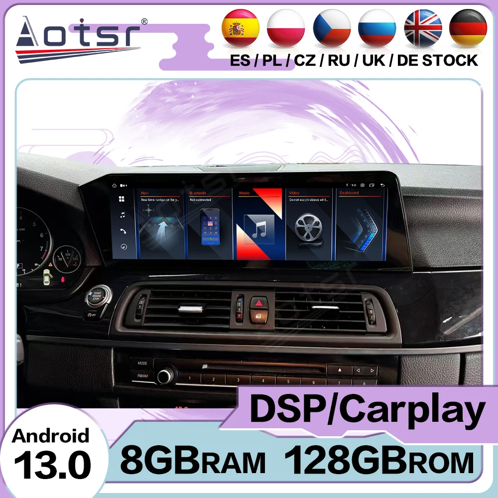 

Carplay мультимедийный стерео Android для BMW 5 серии 2010 2011 2012 2013 2014 2016 2017 GPS аудио радио приемник, головное устройство