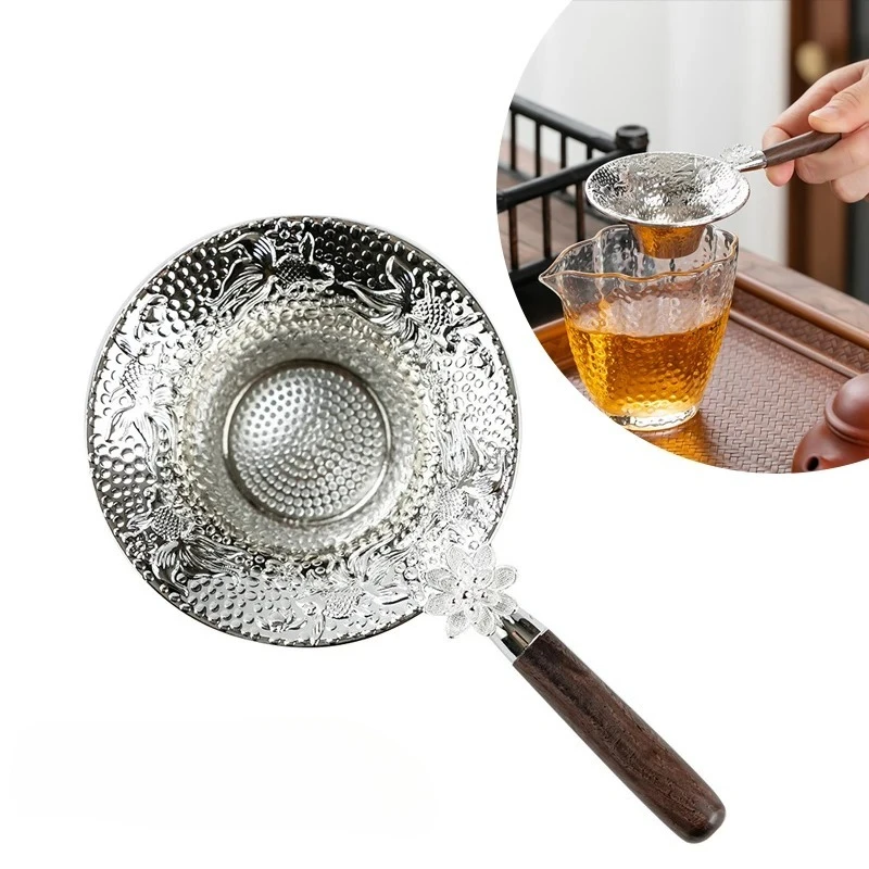

2PCS Mental Mesh Tea Strainer Stainless Steel Filter Sieve Teaware Lace Tea Drain Useful Tea Infusers Kitchen Accessories
