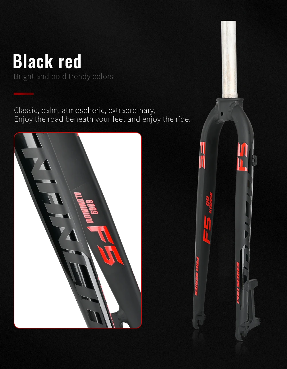 Nanlio F5 matte starre Gabel fit 1/26/27/29 Zoll Aluminium legierung Mountainbike Gabel gerades Rohr 28,6mm a-Säule MTB harte Gabel – Detail 11