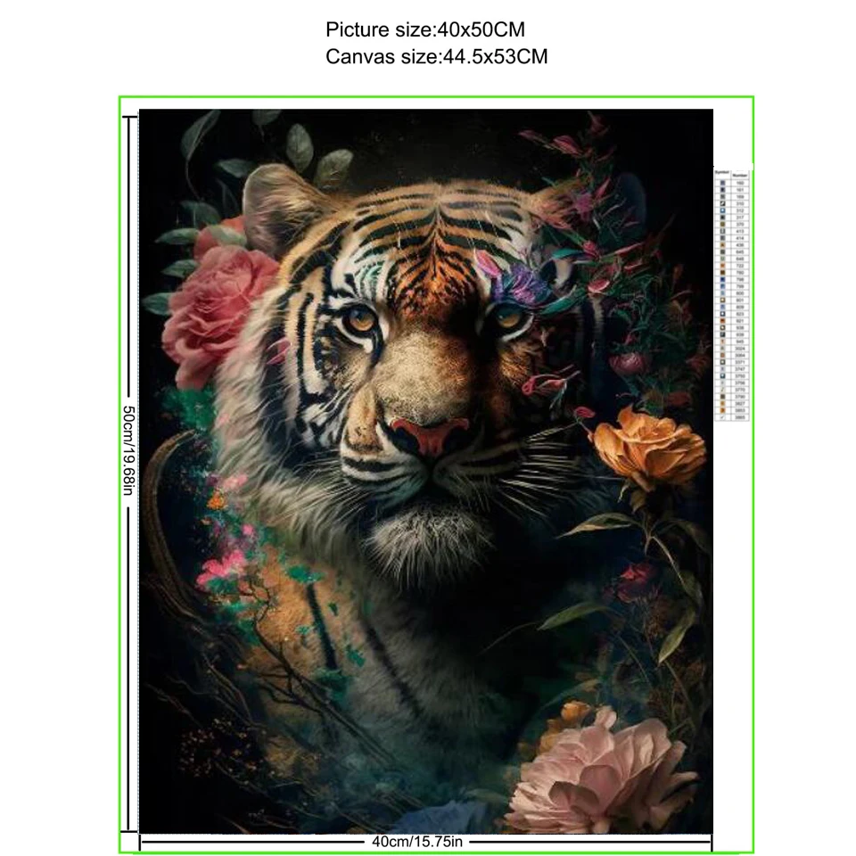 5D Diamond Painting Tropical Plant Flower Animals Mosaic Lion Leopard Tiger Owl Bird DIY Full Drill Cross Stitch Embroidery V610