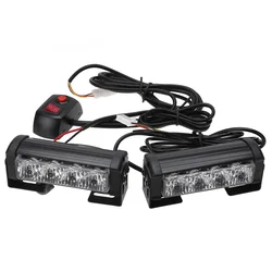2 In 1 8LED Car Emergency Strobe Light Bar Warning Flash Lamp Red Blue Yellow for Motorcycle Vehicle Truck Van