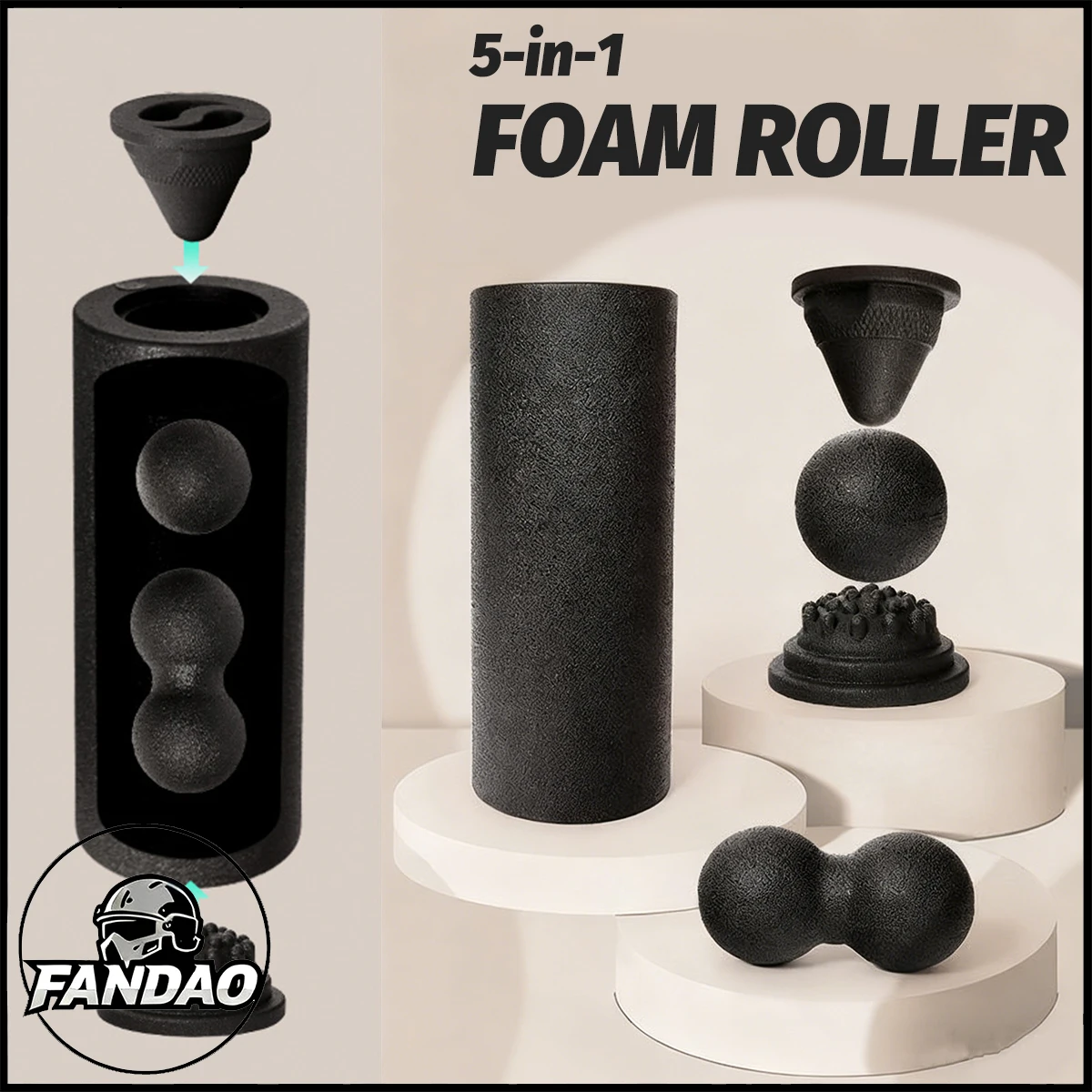 5-in-1 Yoga Foam Fascia Peanut Ball Portable Pilates Fitness Muscle Relaxation Tool for Neck Back Foot Massage Treatment Tool