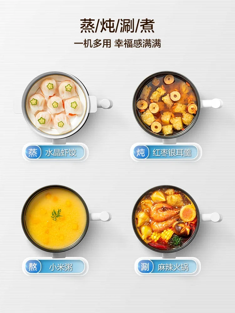 220V Multi-Function Electric Skillet with Steam Cooking Integrated Pot for Dormitory Students, Pot for Household Use