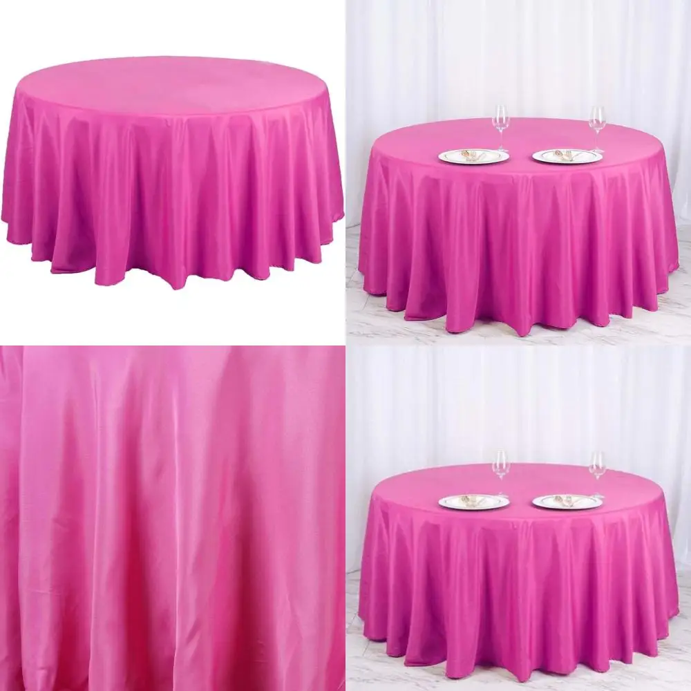 

Fuchsia 120 Inch Round Polyester Tablecloths for Weddings, Parties, Receptions, and Banquets - Elegant Fabric Table Cover Linens