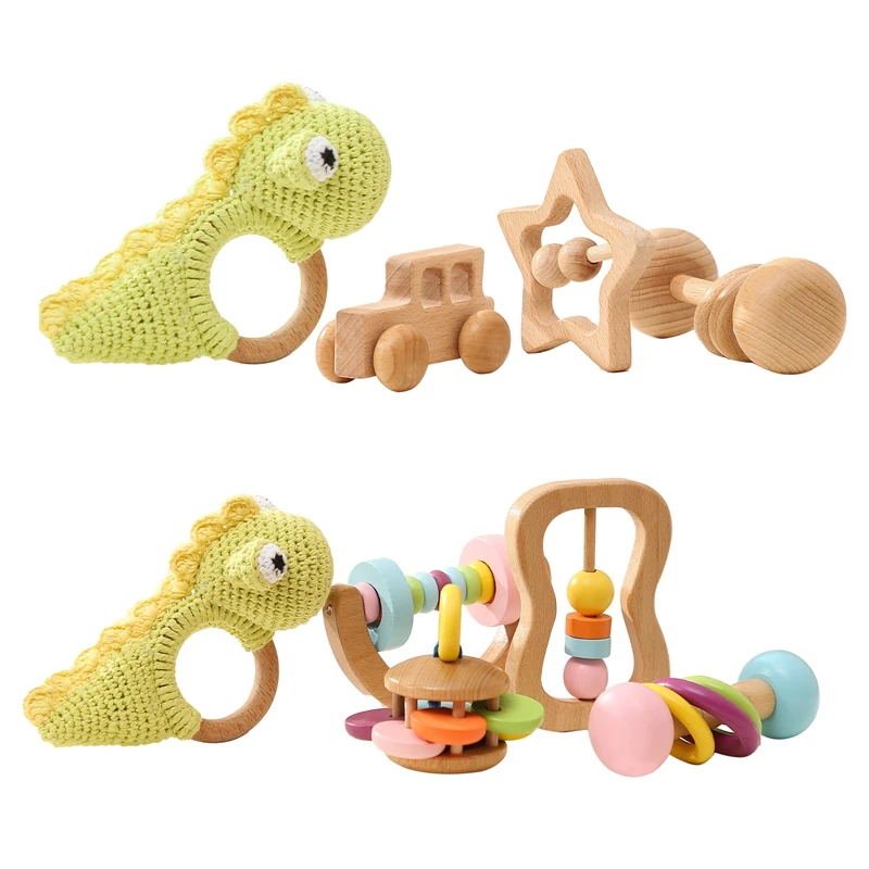 3pc/6pc BaBy Accessories Photography Props Bath Shower Set Baby toy Set Rattle Keepsakes Memories Milestone Cards Newbown Gifts