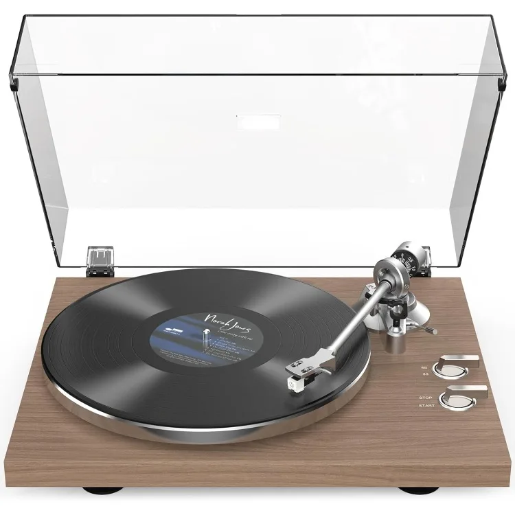 Record Player with Wireless Output Connectivity Vinyl Player 33&45 RPM Speed Phono Line Output USB Digital to PC