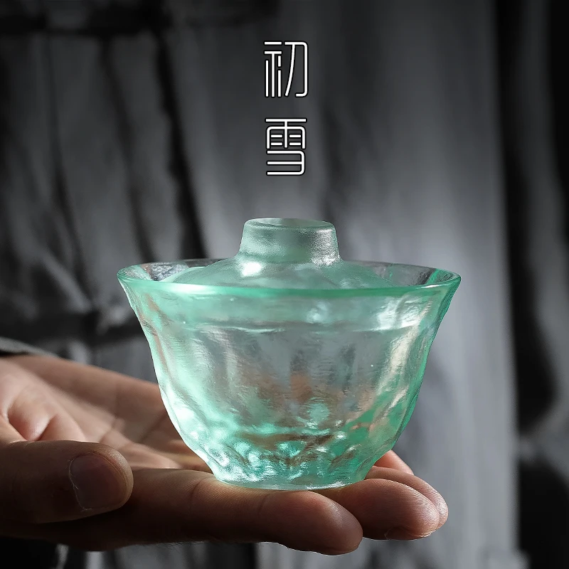 Glass Cover Teacup Small 100ml Kombucha San Cai Bei Glass Tea Brewing Pot Single Tea Set