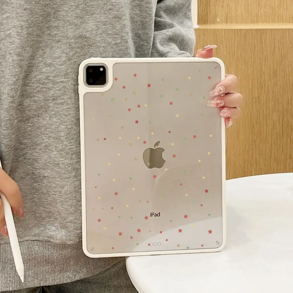 Colorful Star Y2K Clear Back Cover For iPad Pro 13 11th M5 M4 12.9 A16 10 8 7 9th 10th For Ipad Air 11 M2 M3 Mini Tablet Case