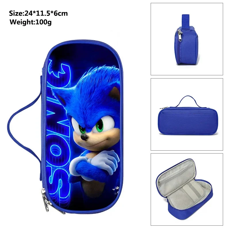 Sonic Pencil Case Stationery Box Primary and Middle School Students Pencil Case  Beautiful Fashion Accessories