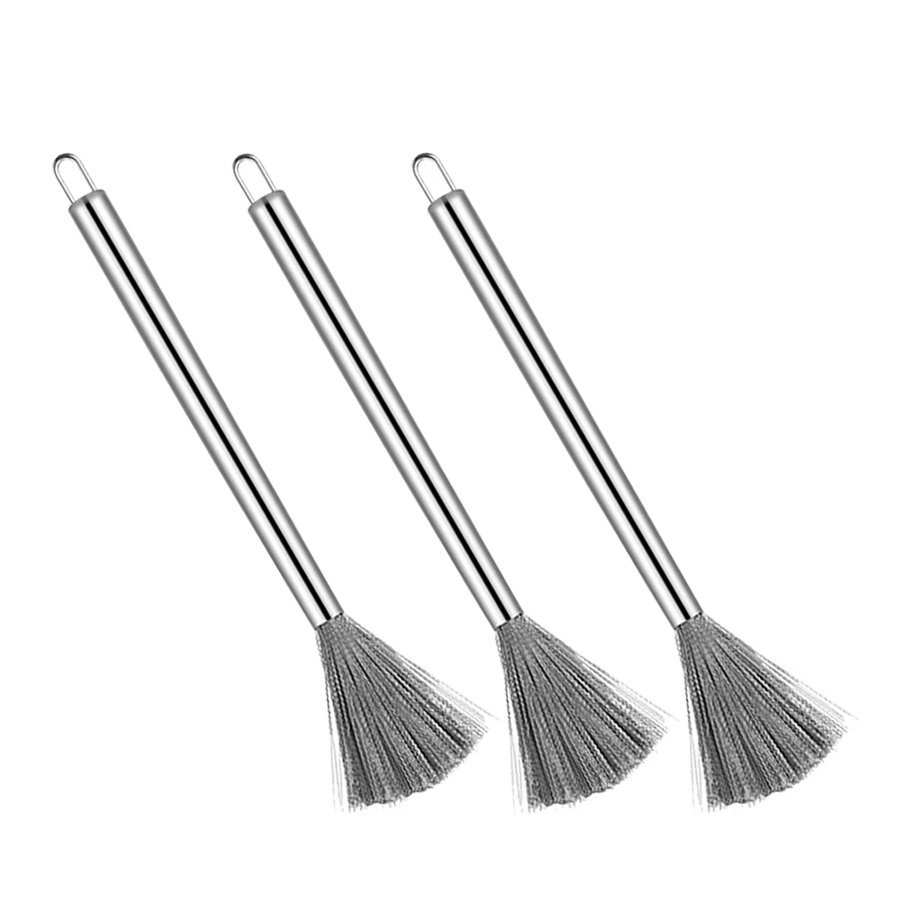

3pcs Stainless Cleaning Brush Stainless Steel Brush For for Kitchen Wok Pot Dishes Scrubber Non Scratch Durable Kitchen Supplies