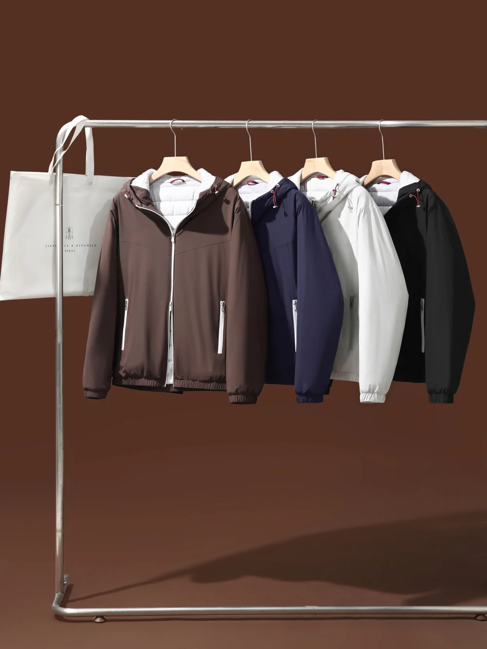 Men's Lightweight Silk Wool Filled Hooded Cotton Jacket Soft Breathable High End Style Autumn Winter Fashionable Casual Coat