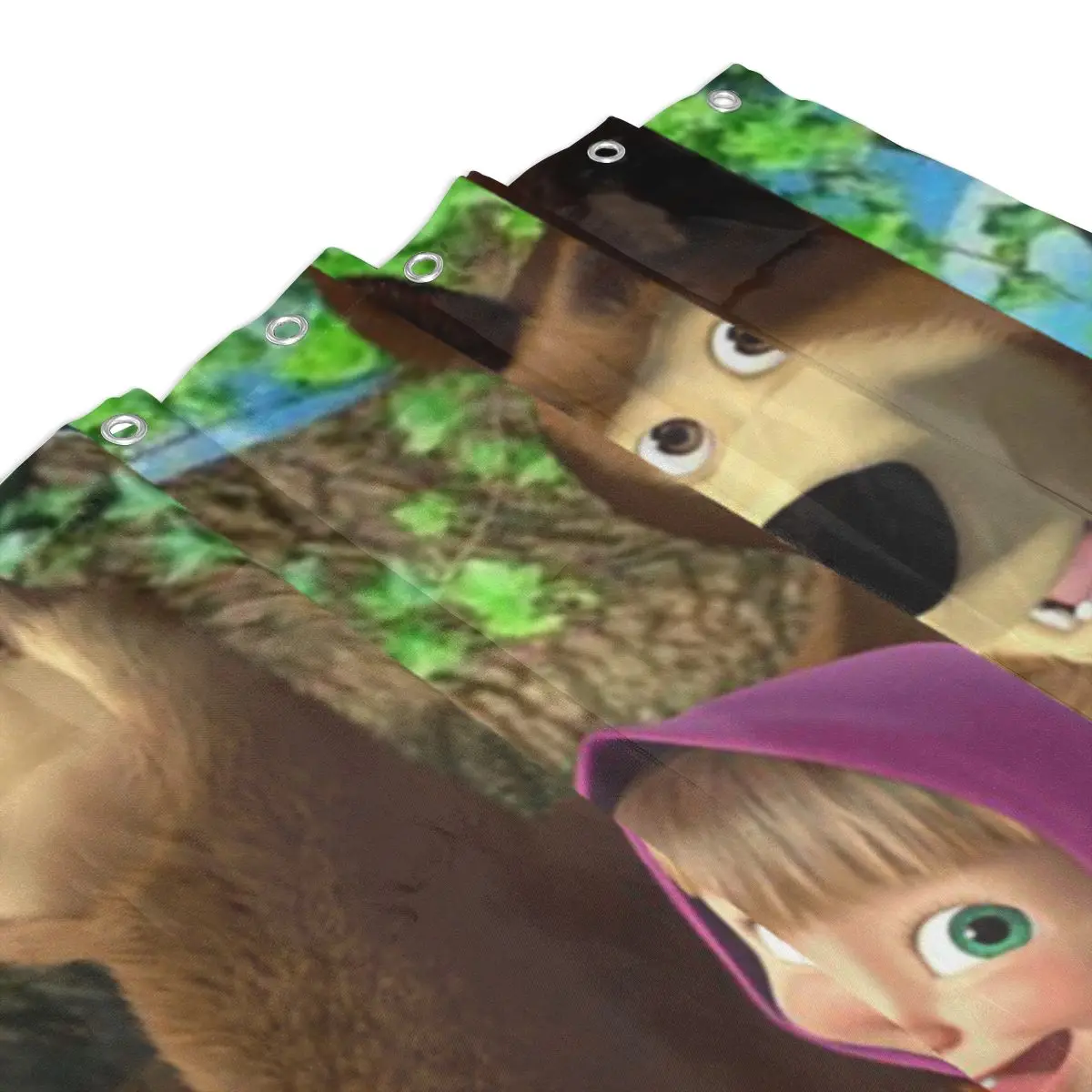 

Мультяшная занавеска для душа «Маша и Медведи», полиэстеровая, водонепроницаемая, с крючками