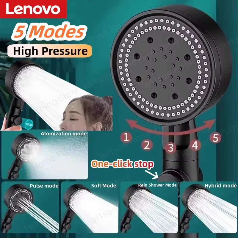 

Душевая лейка Lenovo с 5 режимами, экономия воды, регулируемая, высокое давление, ручная, подвесная, аксессуар для ванной 2026