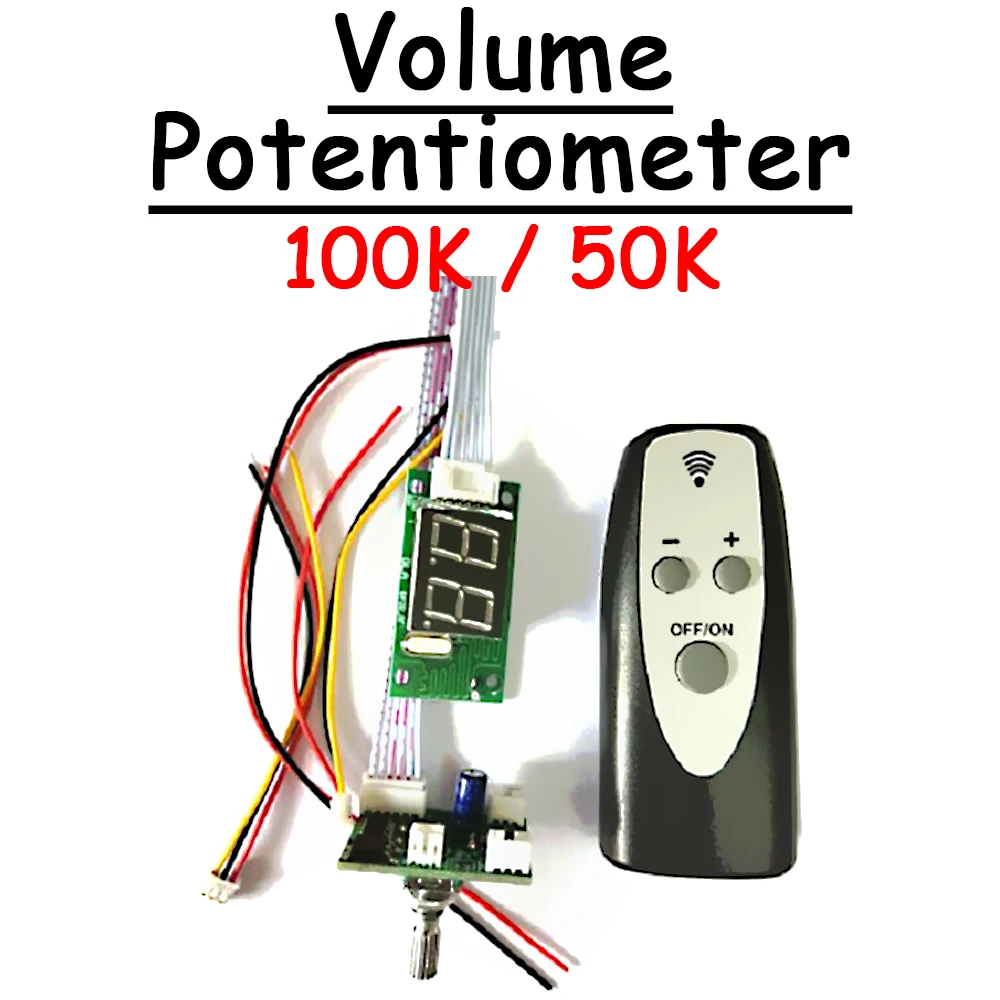 

100K / 50K Double Digital Potentiometer Remote control volume Tone led display + RF Infrared remote for power Amplifier audio