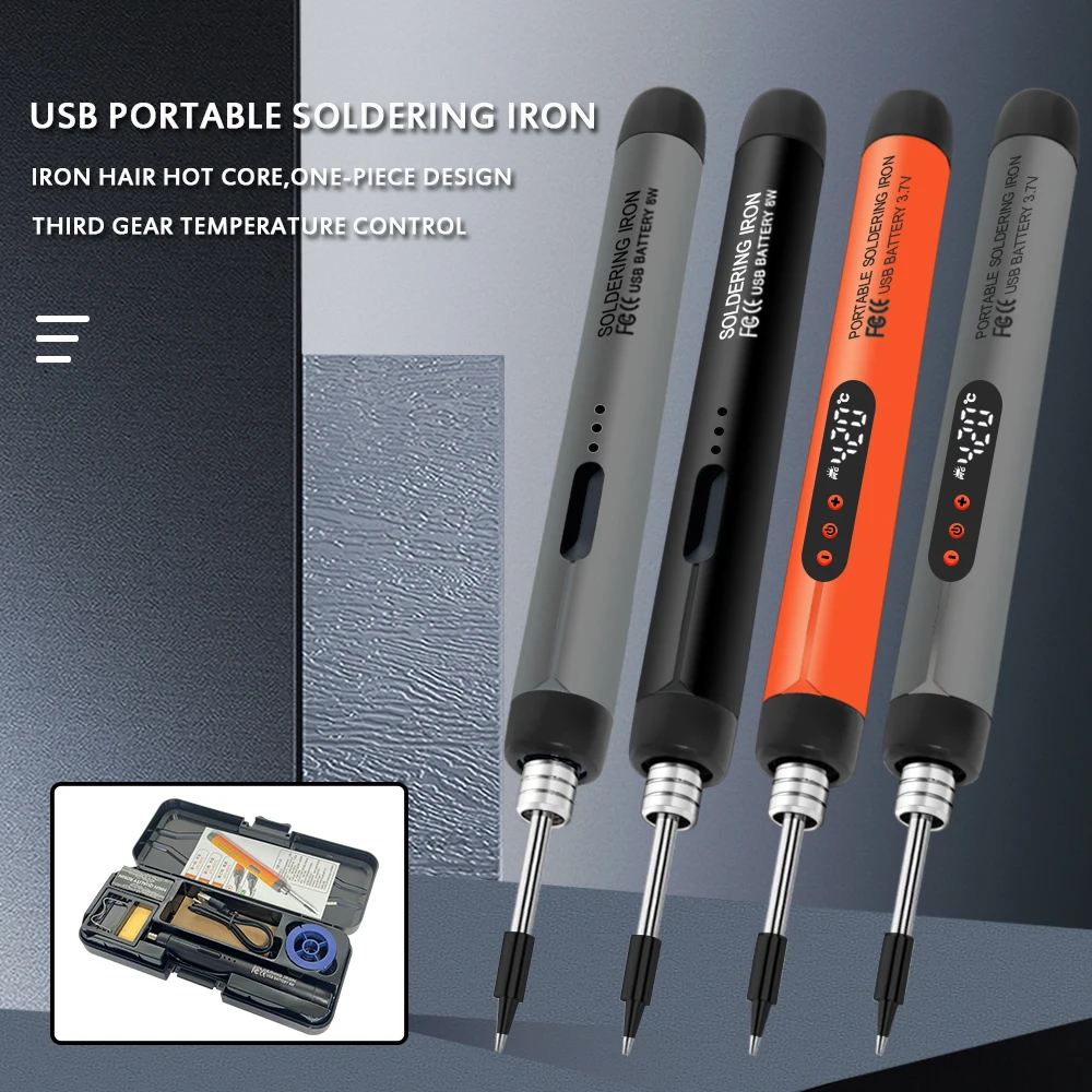 Digital USB portable charging 5V15W wireless soldering iron welding repair mini household hot code plastic set