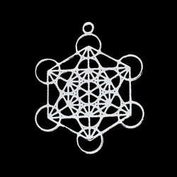 3pcs/lot Metatron Cube Amulet Charms Stainless Steel Pendant Sacred Geometry Chakra Yoga Meditation Jewelry Makings Accessories