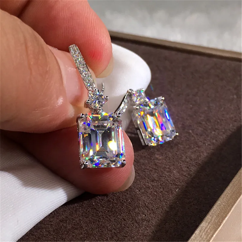 Drop Earrings For Women White Cubic Zircon Ear Hook Bridal Wedding Jewelry Engagement Jewelry High Quality Drop Shipping CCE720