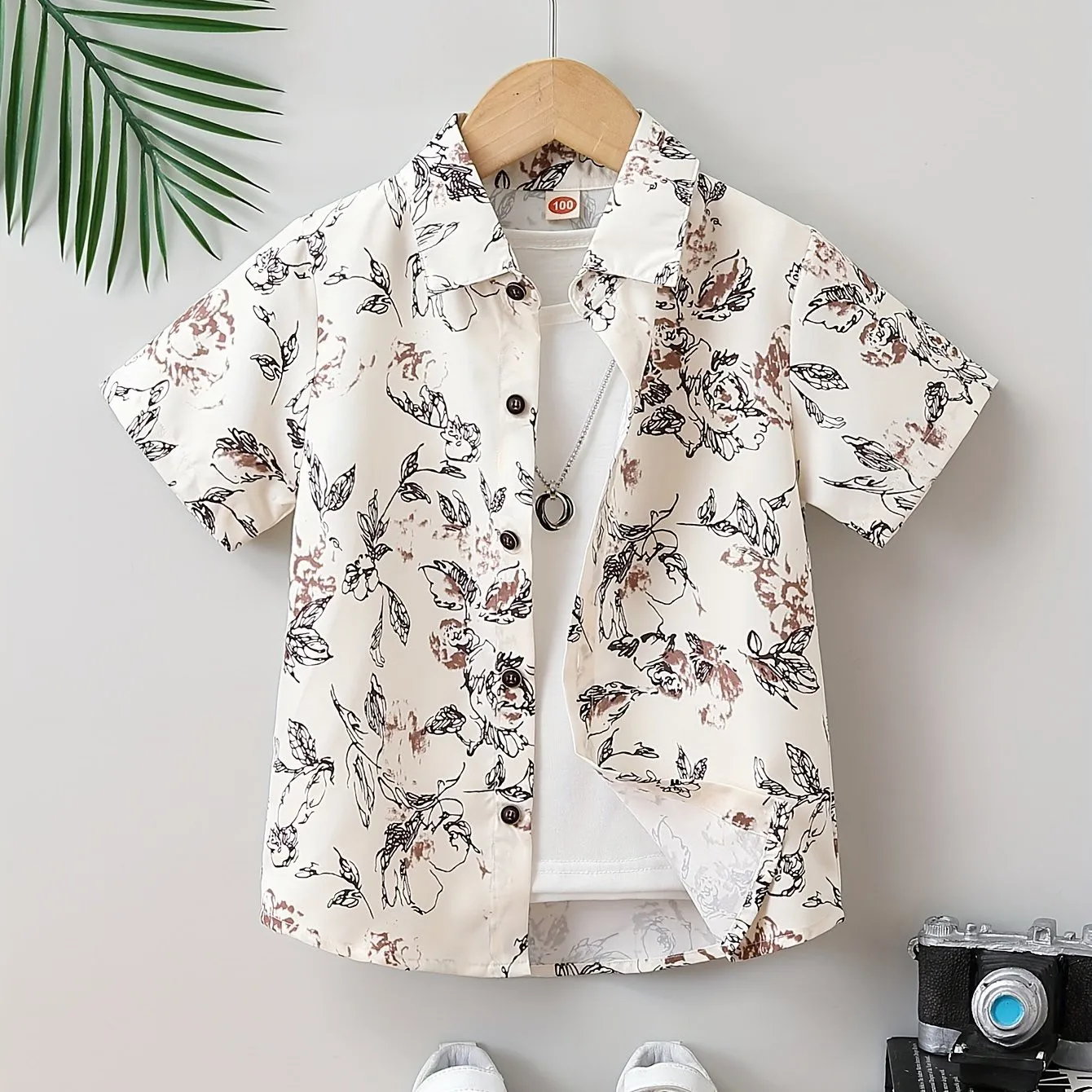 Boy's Aloha Hawaii Floral Pattern Pattern Creative Shirt Short Sleeve Button Up Comfy Loose Summer Holiday Shirt Tops