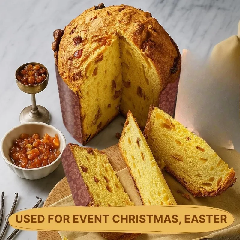 Panettone Paper Mold Oil-Proof Paper 10 PCS Baking Paska Kulich Easter Bread Mold Christmas Festivals Party Pastry Cakes Tool