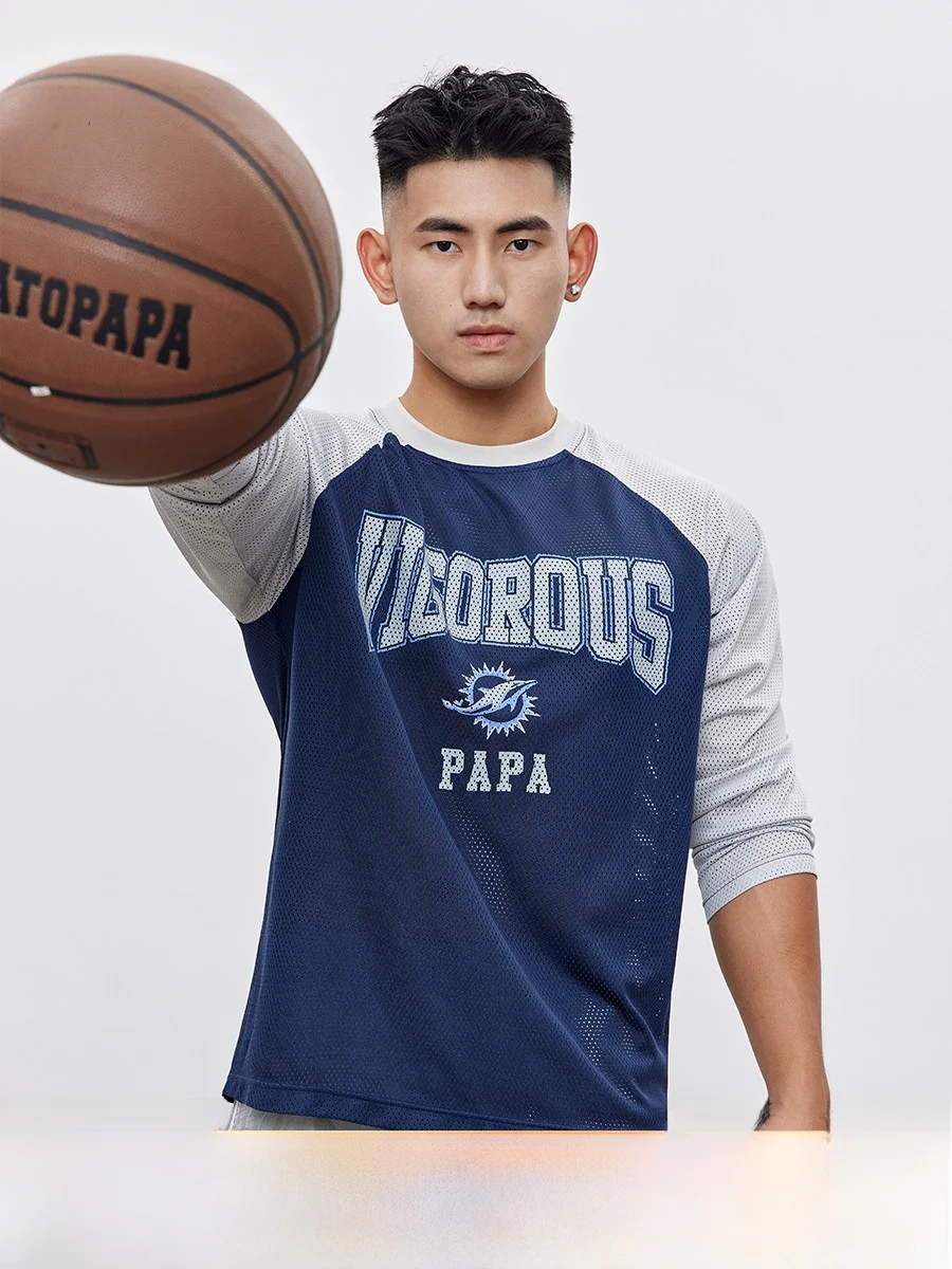 

Atopapa Autumn New Long Sve T-irt round Ne Overhead American Sports Fitn Breathable Training Wear for Young Men