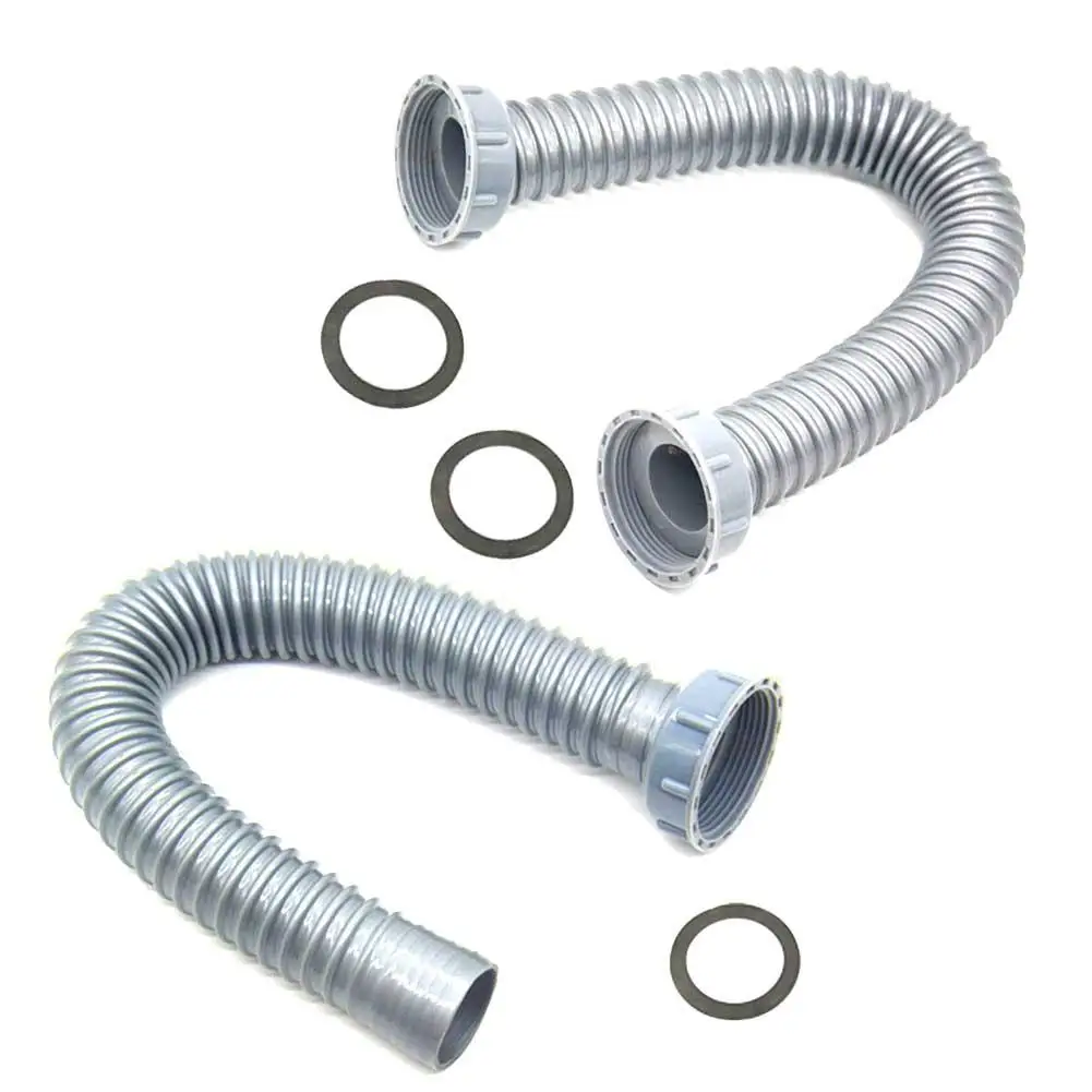 1set Kitchen Sink Drain Pipe Garbage Disposal Drain Hose Thickened Washing Basin Connecting Pipe Drainage Hose Kitchen Supply