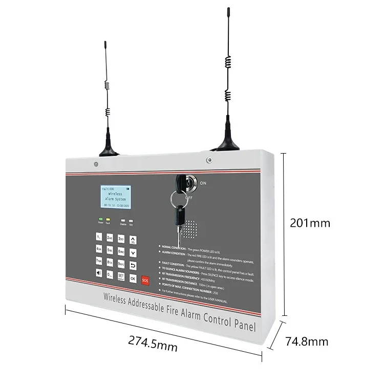 Горячая продажа адресуемая беспроводная панель системы пожарной сигнализации; 50 штук