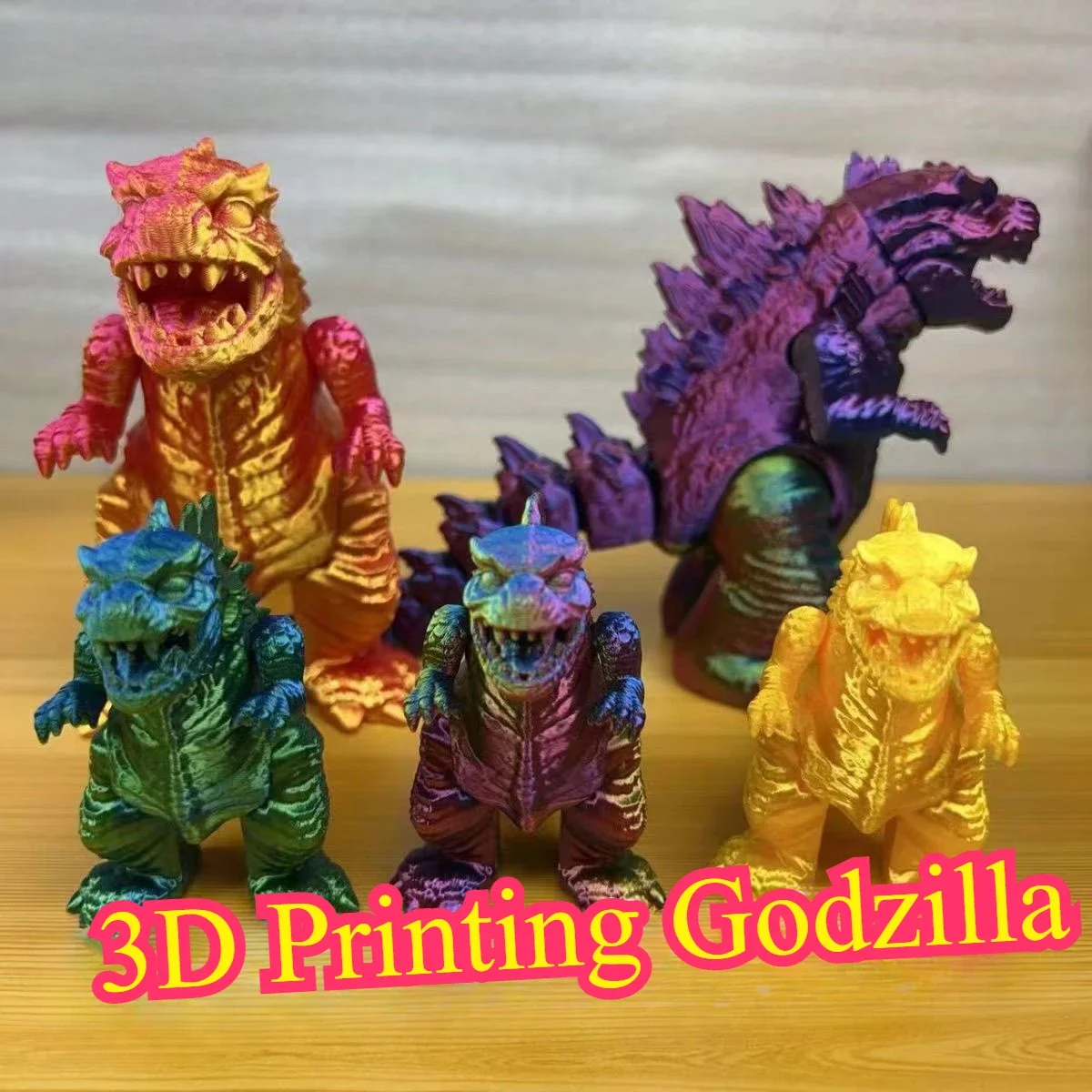 3D Printed Anime Godzilla VS King Kong  Toys Crazy Godzilla Action Figure Creative Model Ornament Kids Gift 13cm