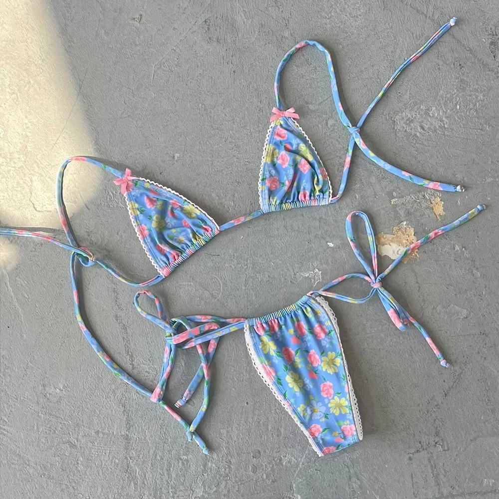 

Micro Bikini Push Up Women Swimsuits 2025 Sexy Female Swimwear Brazilian Bikini Set Thong Biquini Swim Suits Print Beachwear