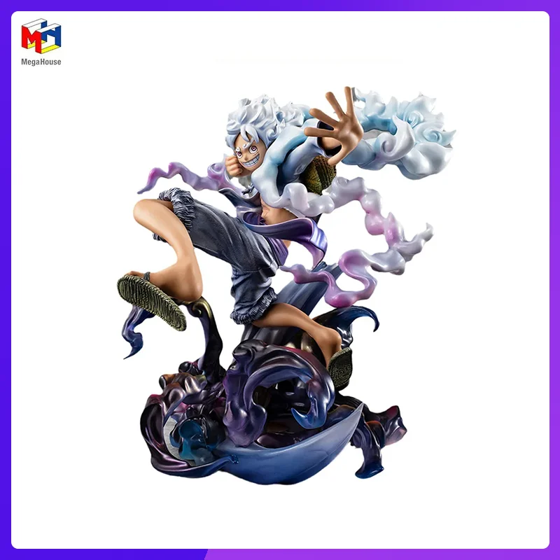 In Stock Megahouse P.O.P MAX ONE PIECE Monkey D. Luffy Gear Five New Original Anime Figures Model Toys Actions Assembly Doll Pvc