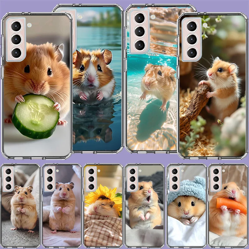 Hamsters With Hats Have Ears Clear Phone Cases for Samsung S26 Ultra Galaxy S25 Edge S24 S23 FE S21 Plus S20 S22 S10 Cover Patte