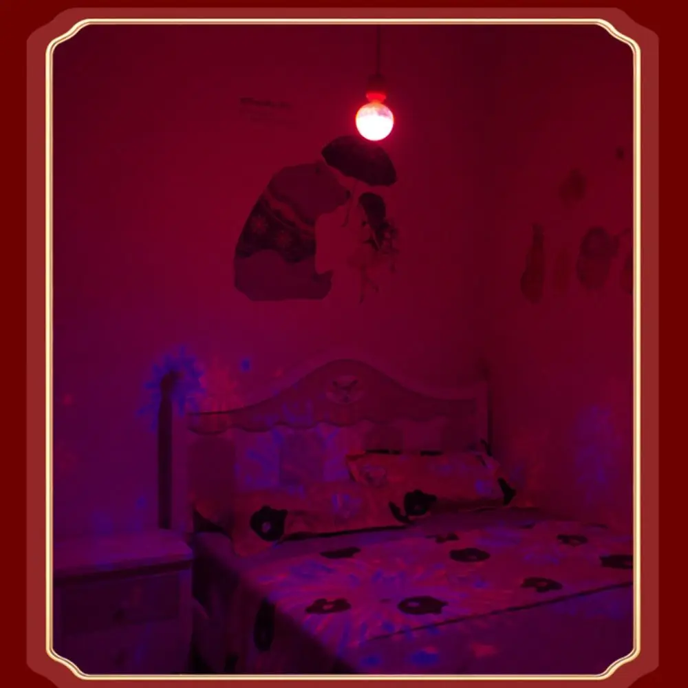 Good Luck New Year Colorful Light Bulb Blessing Color Change Party LED Night Light Wealth Happiness RGB Atmosphere Light Bulb