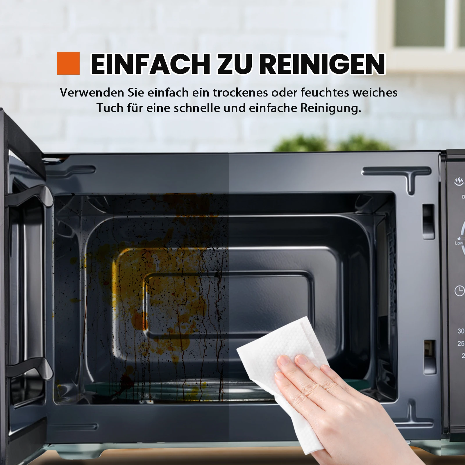 فرن ميكروويف مدمج 20 لتر، وظيفة شواء الميكروويف، 700 وات، 5 مستويات طاقة، 3 برامج مجمعة، برنامج إزالة الجليد، مقبض دوار، مؤقت، سهل التنظيف، للاستخدام في الخزفيات والدجاج والبيتزا وما إلى ذلك