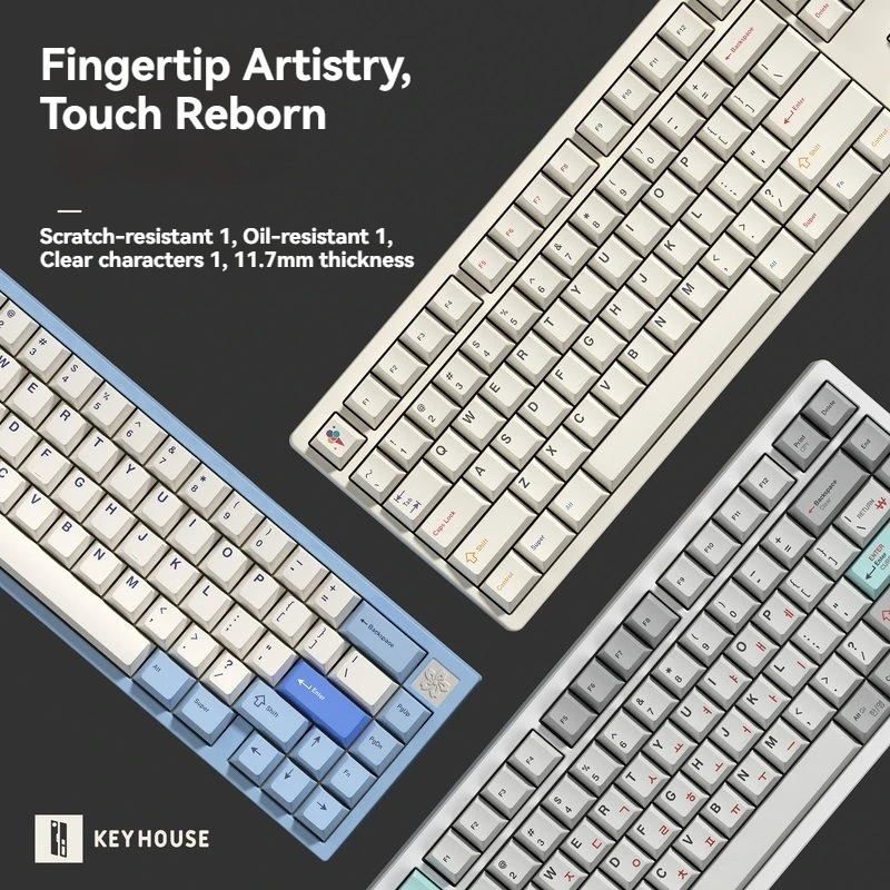 Crush PBT Keycaps OEM Profile 1.7mm Thick Dye Sublimated Wear Resistant Anti Grease For RAIN 60 75 87 Mechanical Keyboards