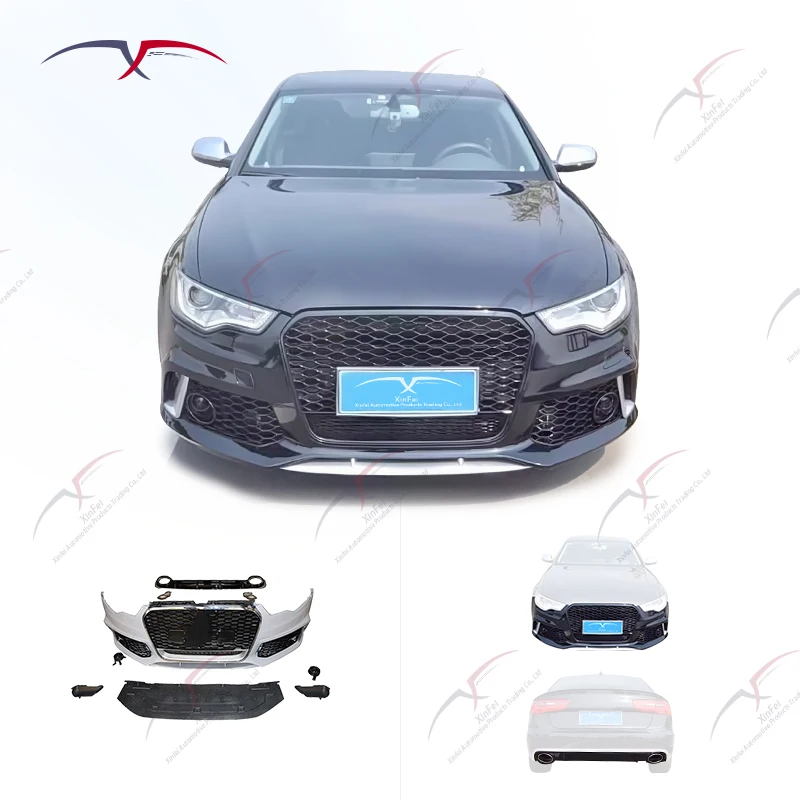

Suitable for A6 Upgrade RS6 PP Material Front Bumper Rear Diffuser Exhaust Pipe Car Body Kit Modification