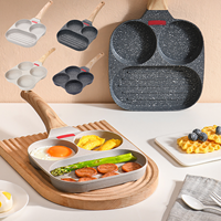 2-4 Holes Frying Pot Pan Thickened Omelet Pan Non-stick Egg Pancake Steak Pan Cooking Egg Ham Pans Breakfast Maker Cookware Pan
