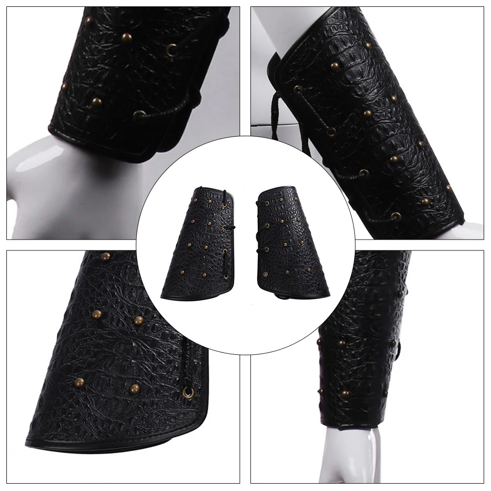 

2pcs Arm Cuffs Steampunk Wristband Adjustable For Men Women Biker Medieval Bracers Knight