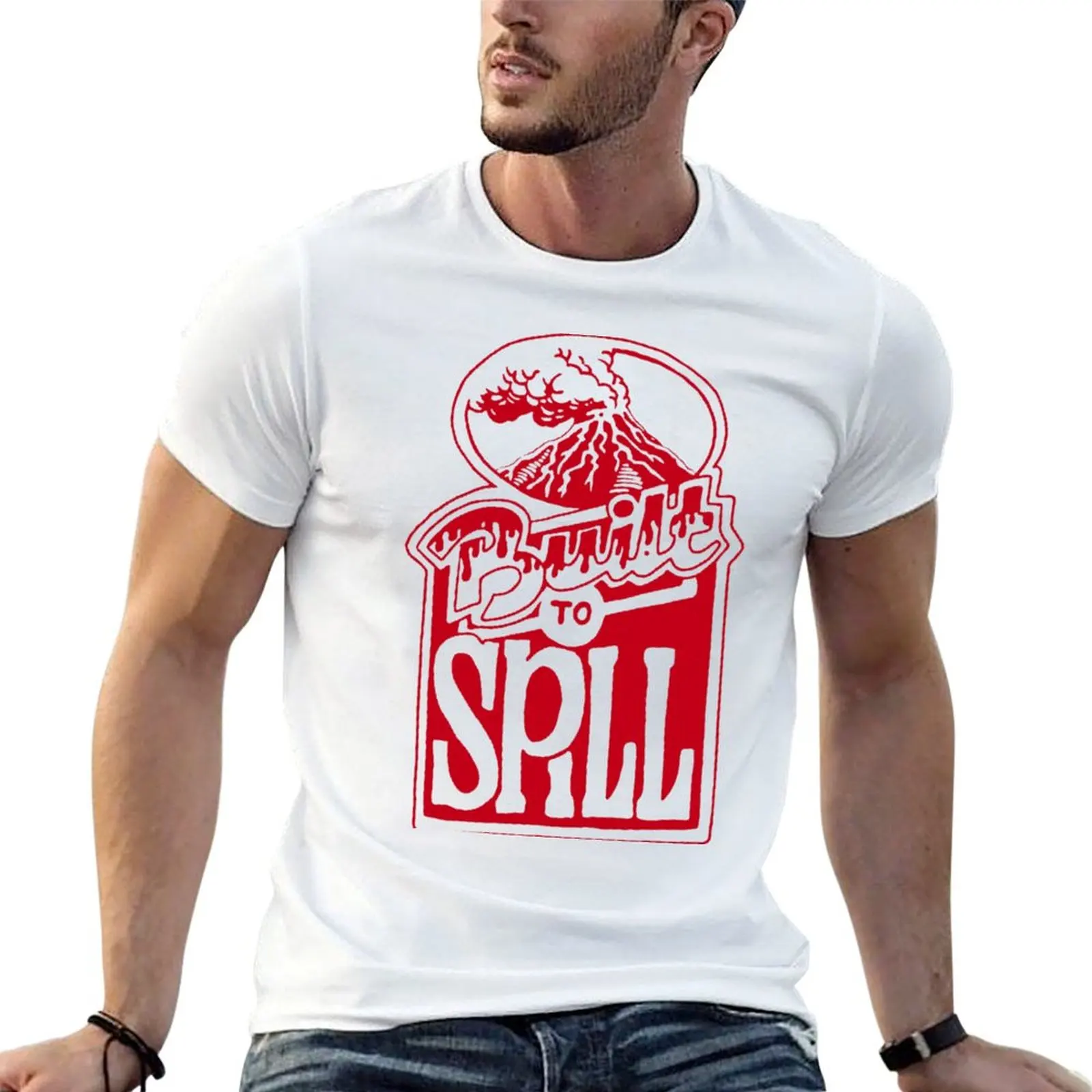 Built to Spill - Vintage volcano graphic sticker design T-Shirt Soft Lightweight Cotton T-Shirt