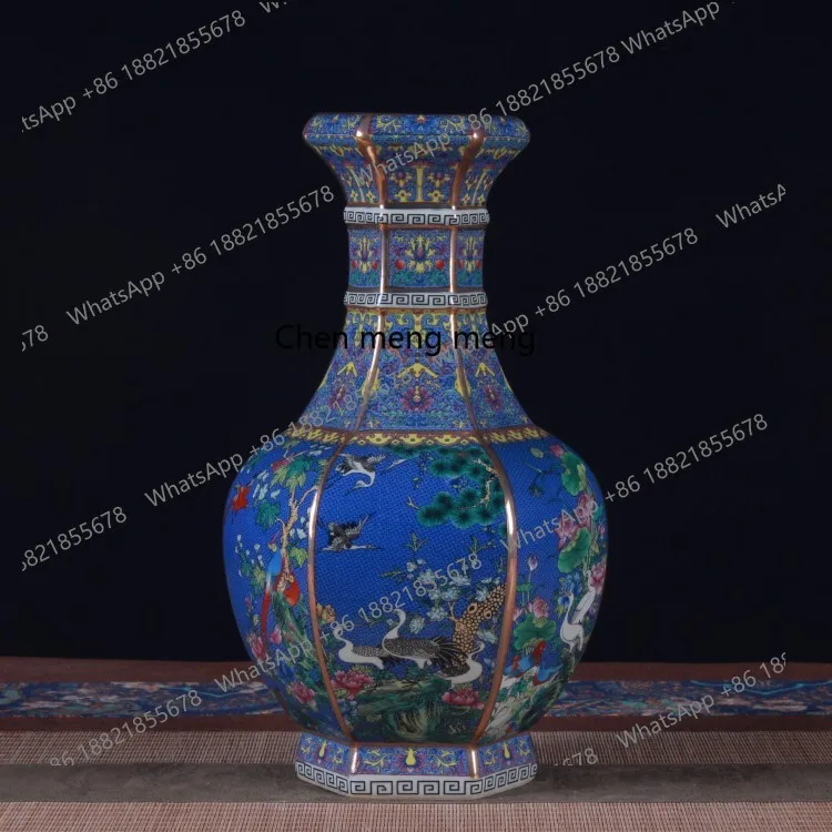 Bottiglia di apprezzamento esagonale color smalto antico Nuovo vaso decorativo per la casa classica cinese per ornamenti Bogu