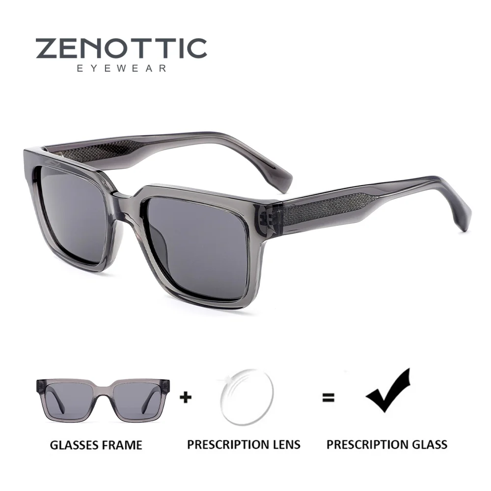 

ZENOTTIC Vintage Rectangle Polarized Prescription Sunglasses For Men Fashion Uv400 Protection Progressive Corrective Sun Glasses