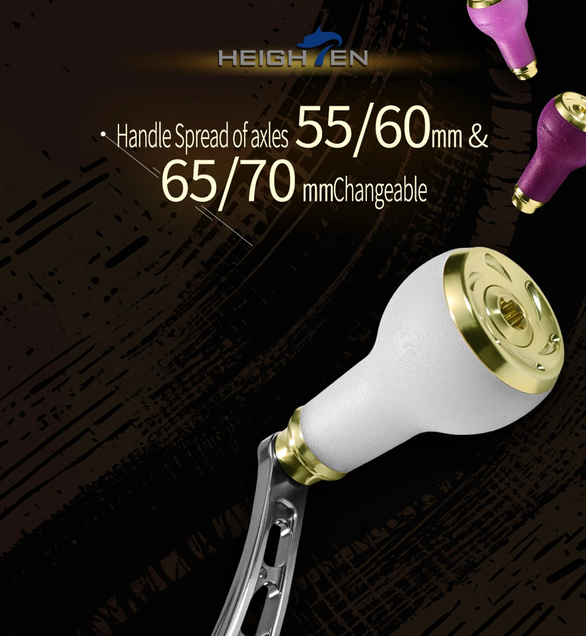 HEIGHTEN Verstellbarer Angelrollengriff mit photochromatischem Anti-Rutsch-Knopf – Universelles Zubehör für die Angelmodifikation – Detail 2