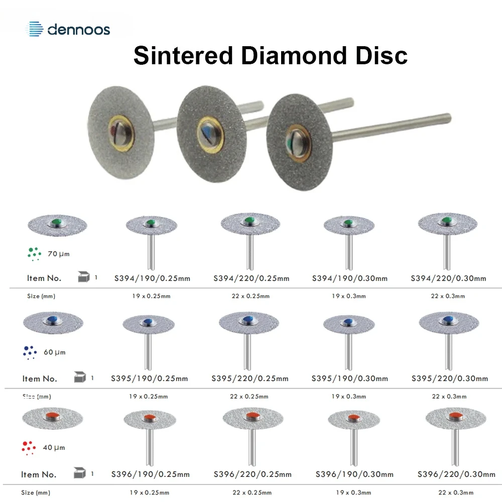 Dennoos 1pcs Dental Lab Sintered Diamond Disc 70um/60um/40um for Grinding of sintered Zirconia HP 2.35mm Cutting Disc Tools