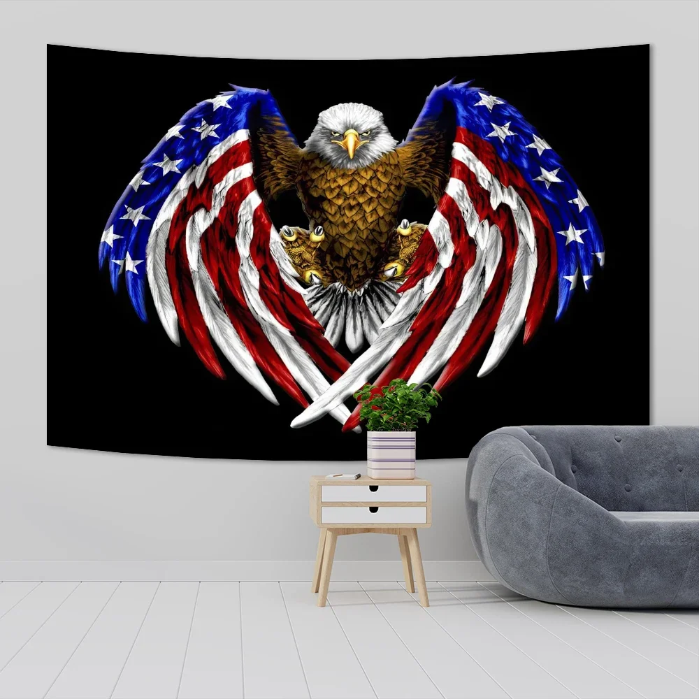 90X150CM Eagle God Bless America Flag Tapestry Room Decoration macrame Tapestry boho decor  bedroom decoration