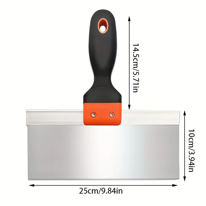 Stainless steel putty scraper, enlarged blade, thickened putty tray, putty tools for plastering and scraping.