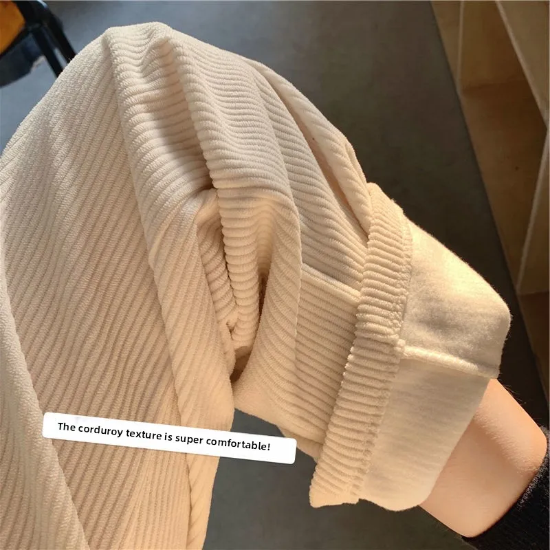 

Extra Large 300 Pou Korean Sle Drapey Corduroy Men's Autumn Winter Thiened Loose Casual Wide Leg Pants